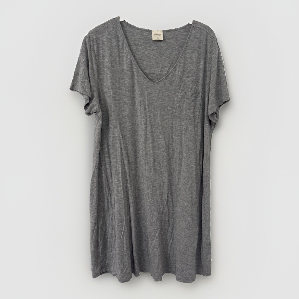 Soma Cool Nights Dress Nightgown Sleep Shirt V-Neck Women's XL Light Gray